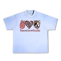 Grape Ice Peace Love French Bulldog Urban Heavy Tee - Jasminsmagicworld