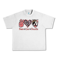 Lunar Rock Peace Love French Bulldog Urban Heavy Tee - Jasminsmagicworld
