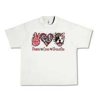 Pistachio Peace Love French Bulldog Urban Heavy Tee - Jasminsmagicworld