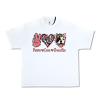 Peace Love French Bulldog Urban Heavy Tee | Teevron