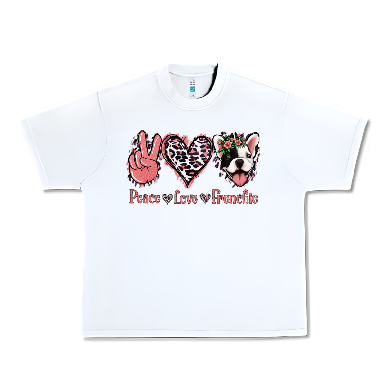 Peace Love French Bulldog Urban Heavy Tee by Jasminsmagicworld | Teevron