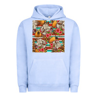 Pigment Grape Ice western cow with hay and flowers seamless pattern Urban Hoodie - FaDigitalArtStudio