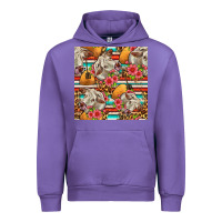 Tulip western cow with hay and flowers seamless pattern Urban Hoodie - FaDigitalArtStudio
