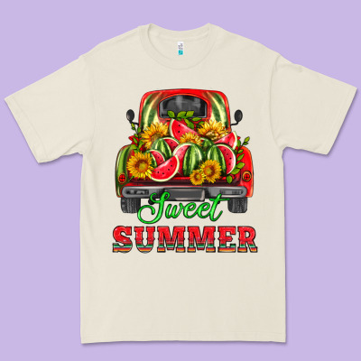 Sweet Summer Watermelon And Truck Premium Tee Designed By Hra Design Shop