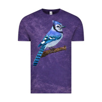 Cloud Purple Blue Jay Bird Vintage Tee - LillyAllenDesigns