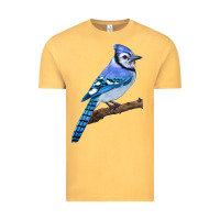Vintage Mustard Blue Jay Bird Vintage Tee - LillyAllenDesigns