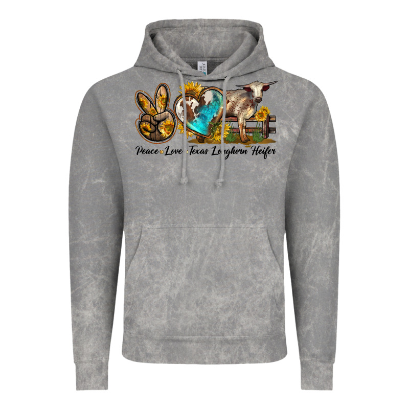 Peace Love Longhorn Heifer Vintage Hoodie by LillyAllenDesigns | Teevron