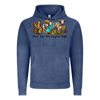 Vintage Denim peace love longhorn heifer Vintage Hoodie - LillyAllenDesigns