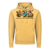Vintage Mustard peace love longhorn heifer Vintage Hoodie - LillyAllenDesigns