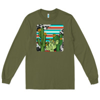 Army Green cactus cowhide coaster Long Sleeve Tee - JahusDesignShop