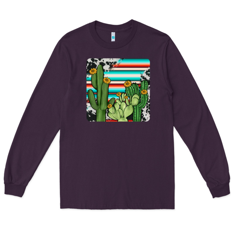 Cactus Cowhide Coaster Long Sleeve Tee by JahusDesignShop | Teevron