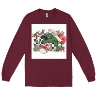 Burgundy small business filigran kopya Long Sleeve Tee - MaliasSmallBusiness