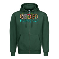Sports Green rodeo kind of girl Zipper Hoodie - Artiststas