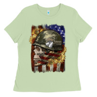 Matcha Army skull 4th of july Ladies Tee - CowGirlArtShop