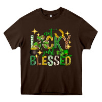 Chocolate Brown Not lucky just blessed st. patricks day Heavy Core Tee - Neo Western