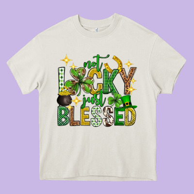 Not Lucky Just Blessed St. Patricks Day Heavy Core Tee Designed By Neo Western