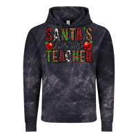 Cloud Black santa's favorite teacher Vintage Hoodie - Jasminsmagicworld