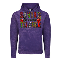 Cloud Purple santa's favorite teacher Vintage Hoodie - Jasminsmagicworld