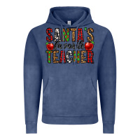 Vintage Denim santa's favorite teacher Vintage Hoodie - Jasminsmagicworld
