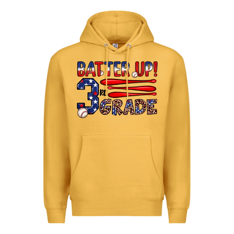 Batter Up 3rd Grade Premium Hoodie by JahusDesignShop | Teevron