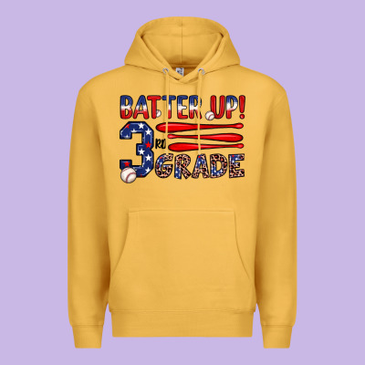 Batter Up 3rd Grade Premium Hoodie Designed By Jahusdesignshop
