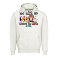 Oatmeal Heather 100 days of doing teacher stuff Zipper Hoodie - Artiststas