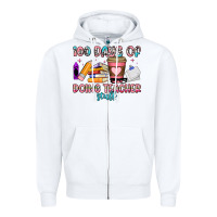 White 100 days of doing teacher stuff Zipper Hoodie - Artiststas