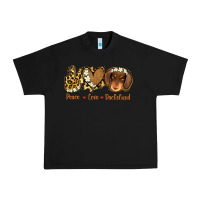 Black Peace Love Dachshund Urban Heavy Tee - Jasminsmagicworld