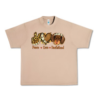 Burro Peace Love Dachshund Urban Heavy Tee - Jasminsmagicworld