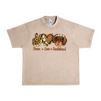 French Oak Peace Love Dachshund Urban Heavy Tee - Jasminsmagicworld
