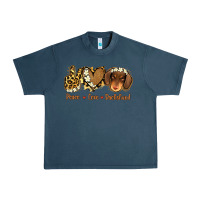 Midnight Navy Peace Love Dachshund Urban Heavy Tee - Jasminsmagicworld