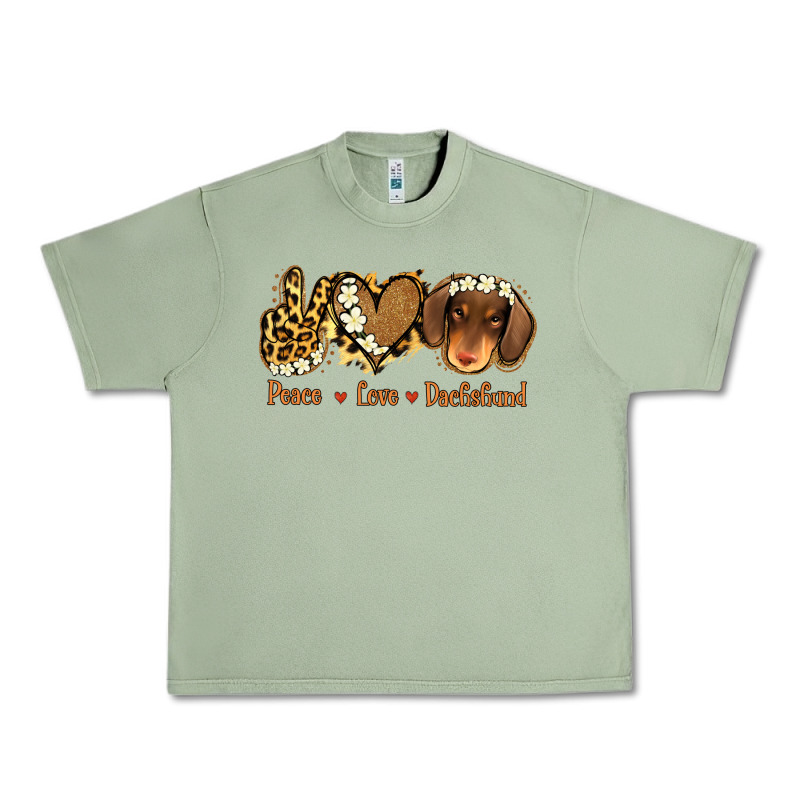 Peace Love Dachshund Urban Heavy Tee by Jasminsmagicworld | Teevron