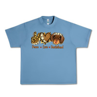 Pebble Blue Peace Love Dachshund Urban Heavy Tee - Jasminsmagicworld