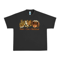 Pigment Black Peace Love Dachshund Urban Heavy Tee - Jasminsmagicworld