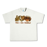 Pistachio Peace Love Dachshund Urban Heavy Tee - Jasminsmagicworld