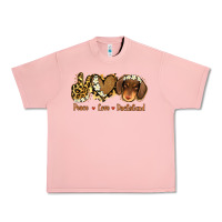 Salmon Peace Love Dachshund Urban Heavy Tee - Jasminsmagicworld