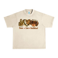 Sandshell Peace Love Dachshund Urban Heavy Tee - Jasminsmagicworld