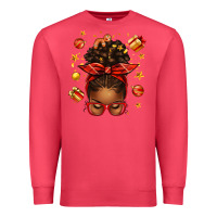 Cardinal christmas afro messy bun Premium Sweatshirt - texasbilliewilder
