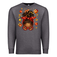 Charcoal Heather christmas afro messy bun Premium Sweatshirt - texasbilliewilder
