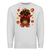 Dove Grey christmas afro messy bun Premium Sweatshirt - texasbilliewilder