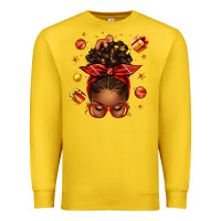 Lemon christmas afro messy bun Premium Sweatshirt - texasbilliewilder