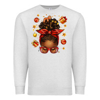 Oatmeal Heather christmas afro messy bun Premium Sweatshirt - texasbilliewilder