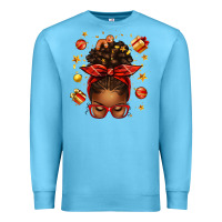 Ocean Blue christmas afro messy bun Premium Sweatshirt - texasbilliewilder