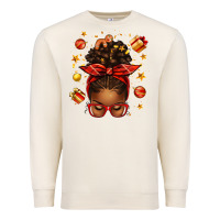 Sandshell christmas afro messy bun Premium Sweatshirt - texasbilliewilder