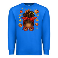 True Royal christmas afro messy bun Premium Sweatshirt - texasbilliewilder