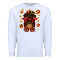 Christmas Afro Messy Bun Premium Sweatshirt | Teevron