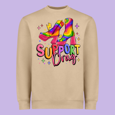 Support Drag Pride Heavyweight Sweatshirt Designed By Maliassmallbusiness