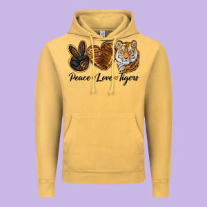 Peace Love Tigers Vintage Hoodie Designed By Lillyallendesigns
