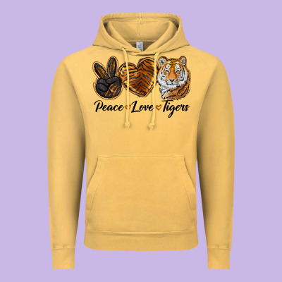 Peace Love Tigers Vintage Hoodie Designed By Lillyallendesigns
