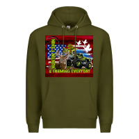 Army Green hunting fishing & farming everyday Premium Hoodie - TumblerDesignByShophia